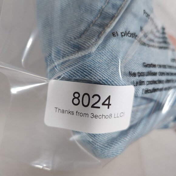 Hollister Mom Shorts W29 9 Ultra High Rise Paperbag Waist Button Fly Blue Denim - Picture 15 of 15